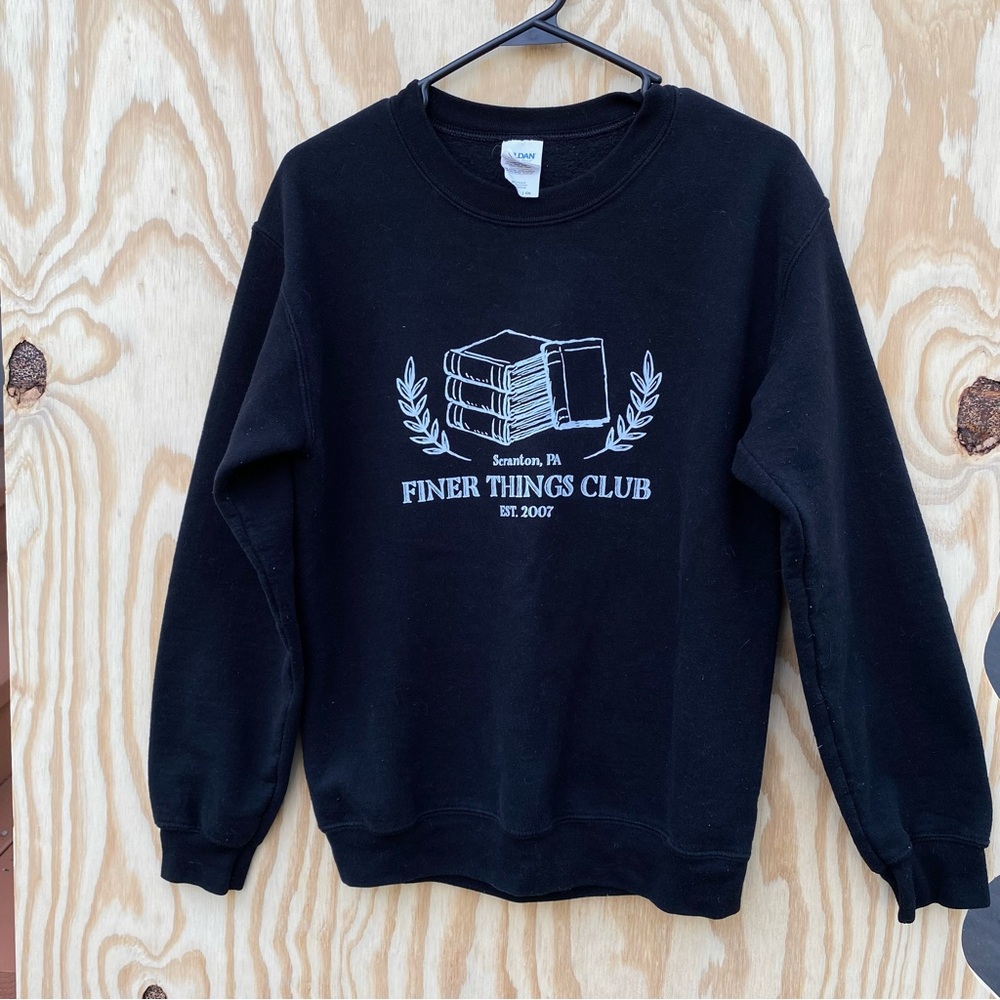 Black Finer Things Club Crewneck Sweatshirt Small